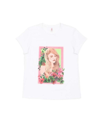 Белая хлопковая футболка с принтом &quot;Pretty girl&quot; LD 1116 || Джемпер жін. CE LD 1116, р.170-92, white