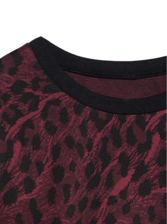 Свитшот c леопардовым рисунком LD 1054 || Джемпер жін. CE LD 1054, р.170-92, bordo leo