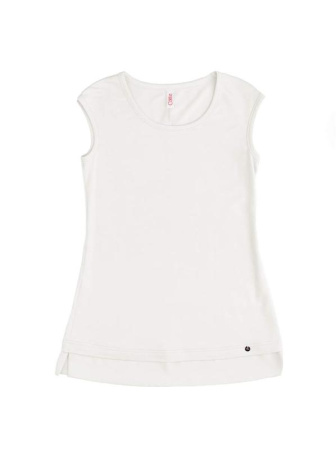 Футболка со вставкой из легкого шифона LD 715 || ВТЖ Джемпер жін. CE LD 715, р.170-88, молочний