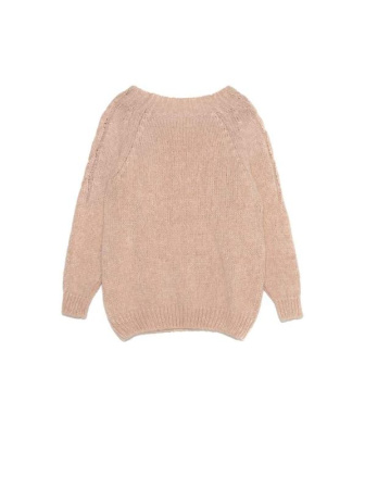 Вязаный джемпер с косами из объемной пряжи с шерстью и мохером LDK 077 || Джемпер жін. CE LDK077 19С-37СП, р.170-88, cream tan