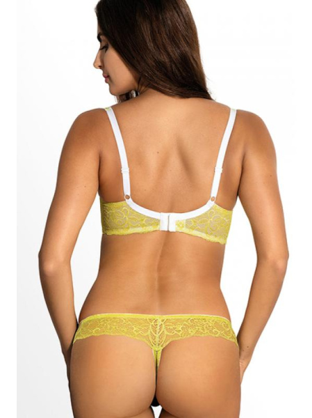 Комплект Ewa Bien Sanita - бюстгальтер с мягкой чашкой B103 и стринги C201 Бело-салатовый