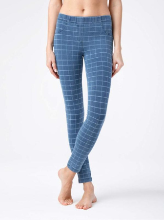 Ультрамодные джеггинсы из денима в клетку ASTRID, р.170-90, Blue