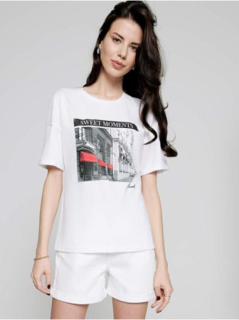 Белая хлопковая футболка с принтом &quot;Minsk&quot; LD 1110