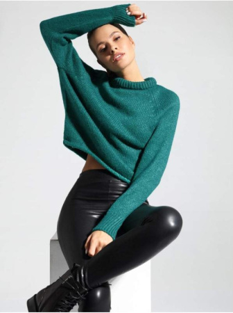 Вязаный джемпер из объемной итальянской пряжи с шерстью и мохером LDK 075