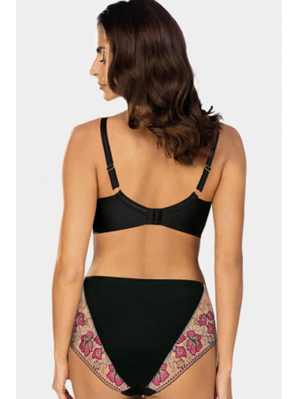 Комплект Ewa Bien Ivette - бюстгальтер с мягкой чашкой B161 и полные трусики C124 Черно-малиновый || Комплект Ewa Bien Ivette - бюстгальтер с мягкой чашкой B161 и полные трусики C124 Черно-малиновый