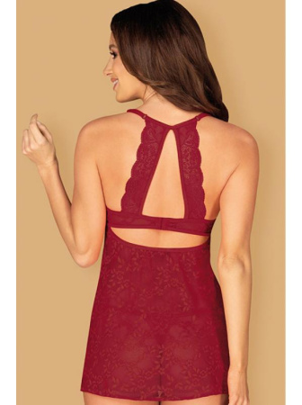 Комплект Obsessive Ivetta babydoll  Бургунд || Комплект Obsessive Ivetta babydoll  Бургунд