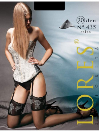 Чулки Lores calza № 435 20 Den, 3/4, visone(цвет загара)