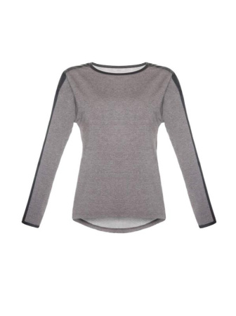 Джемпер со вставками из эко-кожи LD 621 || ВТЖ Джемпер жін. CELG LD 621, р.170,176-88, чорний меланж