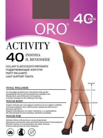Колготки ORO Activity 40 den с уплотненными шортиками и профилактическим массажем Шоколадный