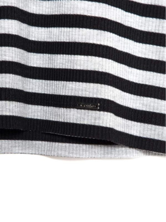 Водолазка в полоску из вискозы премиального качества LD 1037 || Джемпер жін. CE LD 1037, р.170-84, black-ivory