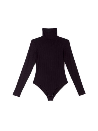 Классическая водолазка-боди в рубчик 823 || Боді жін. CE LBD 823, р.170-96-102, Nero