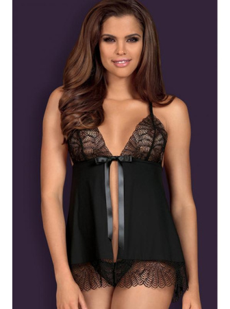 Комплект Obsessive Chiccanta babydoll Черный