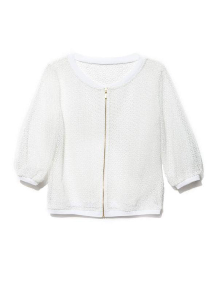 Ультрамодный бомбер из кружева с рукавами \u00be LJ 895