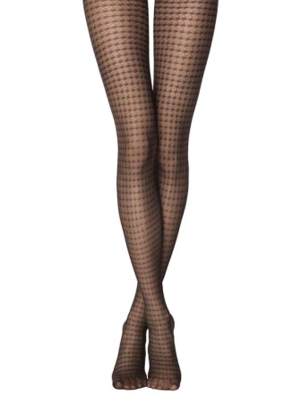 Колготки з малюнком "гусяча лапка" ENCORE Lycra, р. 2, Nero