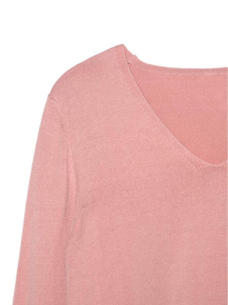 Удлиненный вязаный пуловер с разрезами по бокам LDK 056