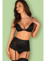 Комплект Obsessive Blanita garter belt set Черный || Комплект Obsessive Blanita garter belt set Черный