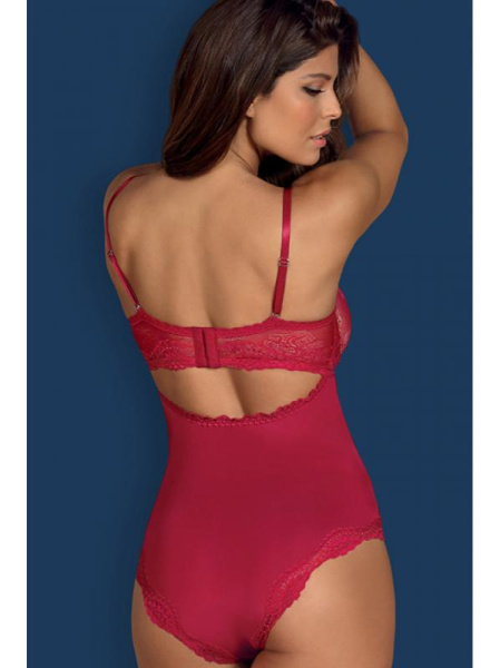 Боди Obsessive Rosalyne Бордо-телесный