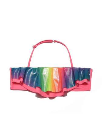 Купальник с радужными воланами RAINBOW || Костюм купальний для дівчат CE RAINBOW, р.152-76, pink