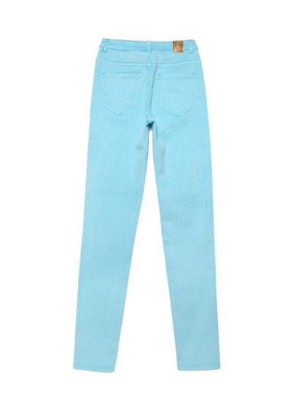 Цветные джинсы skinny с высокой посадкой и эффектом варки CON-219 Lycra || Брюки джинсові жін. CE CON-219, р.164-98, washed aqua blue