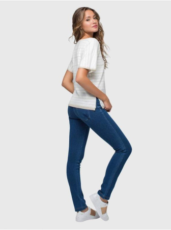 Вязаный джемпер с коротким рукавом и разрезами по бокам LDK 016