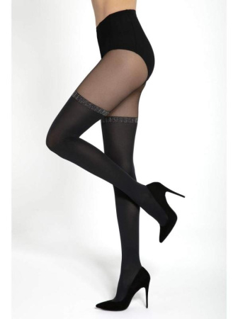 Колготки с имитацией GATTA Girl-UP 39, 3, nero/silver(чёрный/серебрянный) || Колготки с имитацией GATTA Girl-UP 39, 3, nero/silver(чёрный/серебрянный)
