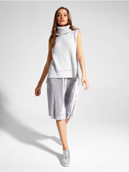 Вязаный шерстяной жилет без рукавов LDK 071