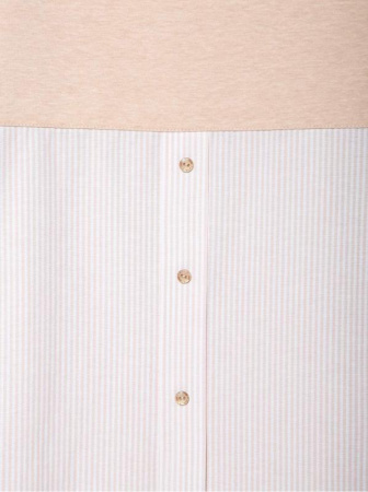 Стильная туника с имитацией рубашки 831 || Туніка жін. CE LTH 831, р.170-84-90, beige