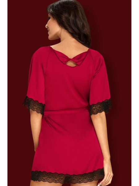 Пеньюар Obsessive Sensuelia robe  Красно-черный