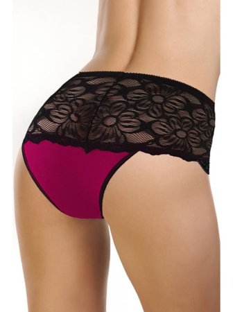 Полные трусики ORO Giovana 2215 Бургундово-черный || Полные трусики ORO Giovana 2215 Бургундово-черный