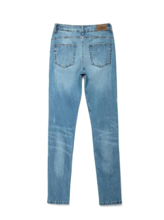 Ультрамодные eco-friendly джинсы с эффектом потертости CON-145 || Брюки джинсові жін. CE CON-145, р.164-98, mid blue