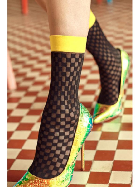 Носки Gabriella Van 30 den Черно-желтый