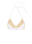 Бикини мягкие треугольники с золотой резинкой SALINA || ВКТ CE Бюстгалтер купальний жіночий  SALINA, р.82-88, білий