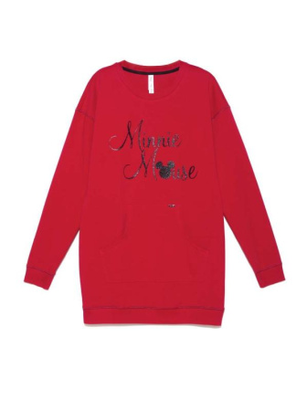 Хлопковая туника с мерцающей надписью Disney LTH 954 || Туніка жін. CE DISNEY LTH 954, р.170-88-94, risky red