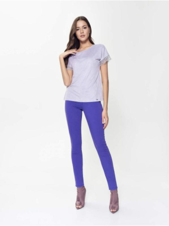 Топ с эффектом замши и деликатным кружевом LD 917 || Джемпер жін. CE LD 917, р.170-84, lavender frost