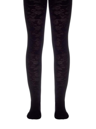 Колготки с цветочными узорами ROSANNA, р.104-110, Nero
