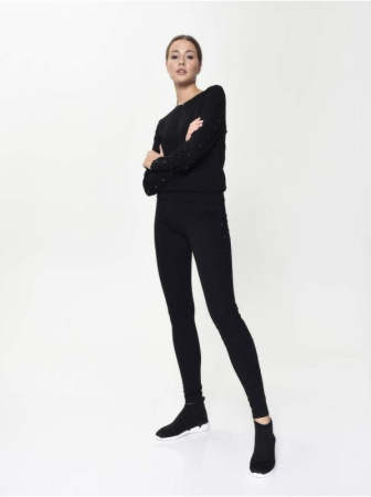 Ультракомфортный свитшот с металлическим декором LD 887 || Джемпер жін. CE LD 887, р.170-88, black