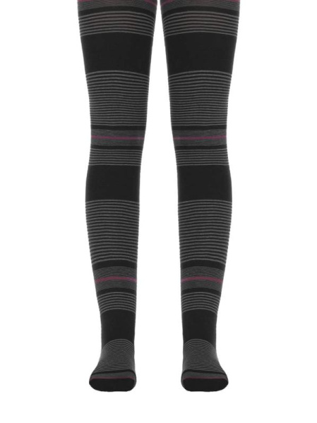 Колготки з мікрофібри в різнокольорову смужку MARIT, р. 158-164, Grafit