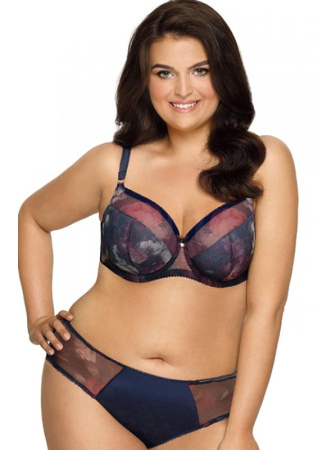 Комплект Ava Bird of Paradise - бюстгальтер полумягкий AV 1965 и полные трусики 1965 Сине-сиреневый