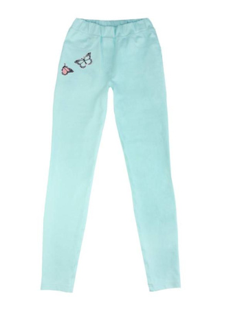 Моделирующие джеггинсы с аппликацией Бабочки NOVA, р.164-94, mentol || Моделюючі джеггінси з аплікацією Метелики NOVA, р. 164-94, mentol