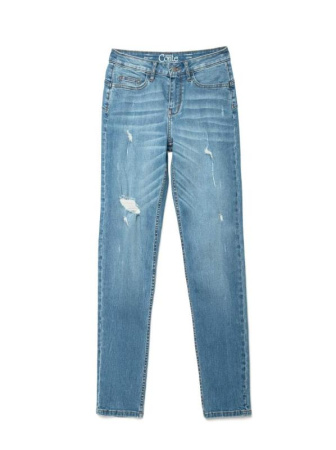 Ультрамодные eco-friendly джинсы с эффектом потертости CON-145 || Брюки джинсові жін. CE CON-145, р.164-98, mid blue