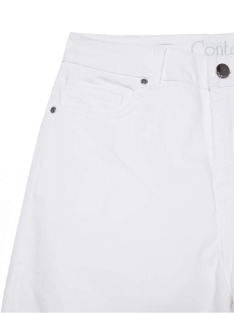 Укороченные джинсовые брюки с высокой посадкой и необработанным краем CON-243 || Брюки джинсові жін. CE CON-243, р.170-90, white