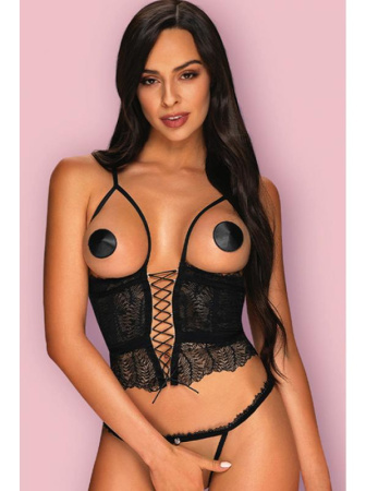 Комплект Obsessive Romanesa corset Черный