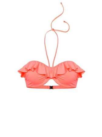 Бикини-бандо с &quot;PUSH UP&quot; и воланом NOEMI || ВКТ CE Бюстгалтер купальний жіночий NOEMI, р.75(B), кораловий
