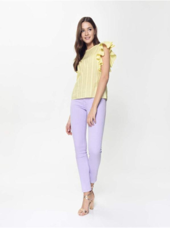 Хлопковая блузка с воланами LBL 906 || Блуза жін. CE LBL 906, р.170-88-94, pastel yellow