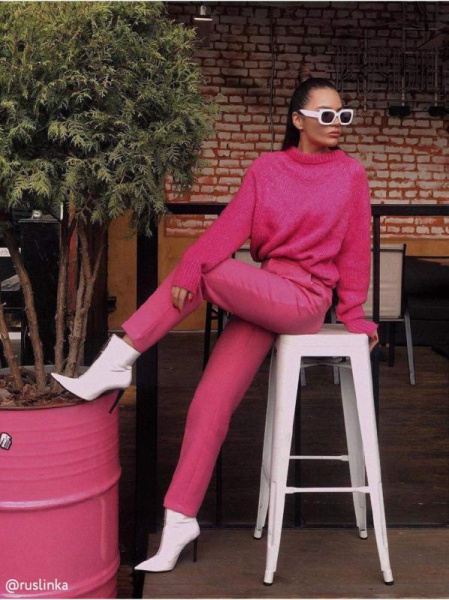 Вязаный джемпер из объемной итальянской пряжи с шерстью и мохером LDK 075