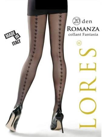 Колготки с узором LORES Romanza 20, 1/2, nero(чёрный)