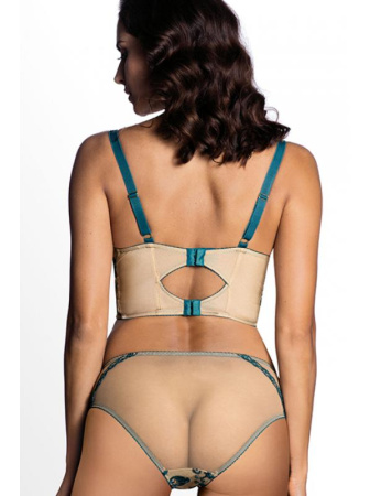 Комплект Ewa Bien Majuna - бюстье с формованной чашкой P312 и полные трусики C100 Телесно-изумрудный || Комплект Ewa Bien Majuna - бюстье с формованной чашкой P312 и полные трусики C100 Телесно-изумрудный