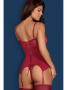Комплект Obsessive Rosalyne corset Бордо-телесный || Комплект Obsessive Rosalyne corset Бордо-телесный