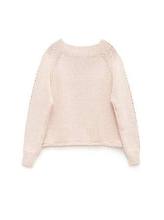 Вязаный джемпер с ажурными косами из объемной пряжи с хлопком LDK 093 || Джемпер жін. CE LDK093 19С-135СП, р.170-84, white