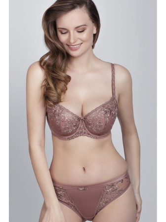 Комплект Samanta Luna - бюстгальтер push up A337 и бразилианки M300 Коричневый